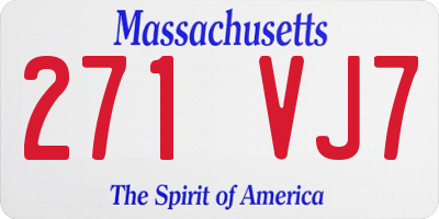 MA license plate 271VJ7