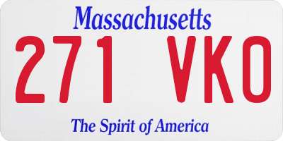 MA license plate 271VK0