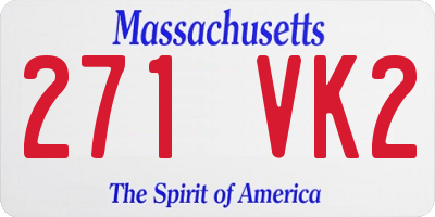 MA license plate 271VK2