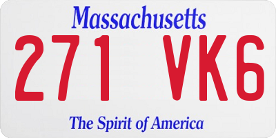 MA license plate 271VK6