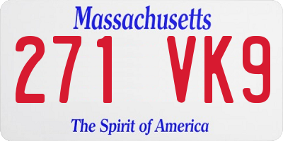 MA license plate 271VK9