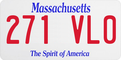MA license plate 271VL0