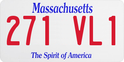 MA license plate 271VL1