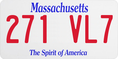 MA license plate 271VL7