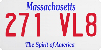 MA license plate 271VL8