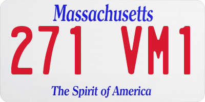 MA license plate 271VM1