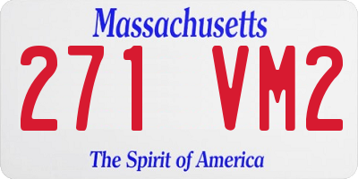 MA license plate 271VM2