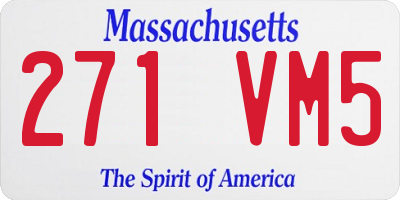 MA license plate 271VM5