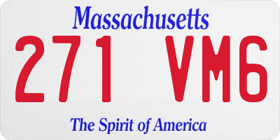 MA license plate 271VM6