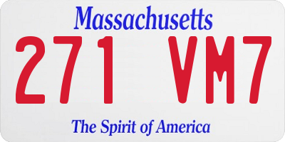 MA license plate 271VM7