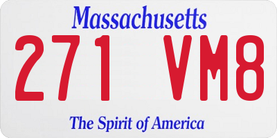 MA license plate 271VM8