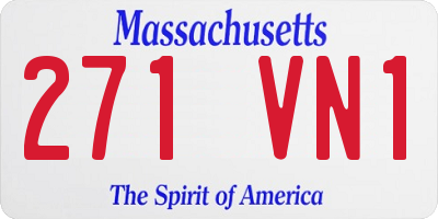 MA license plate 271VN1