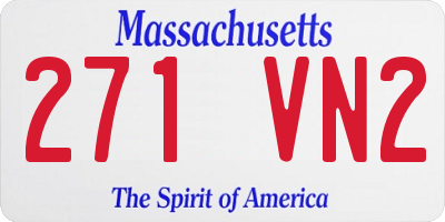 MA license plate 271VN2