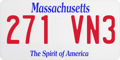 MA license plate 271VN3
