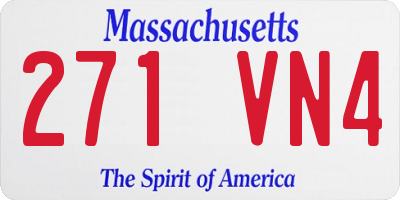 MA license plate 271VN4
