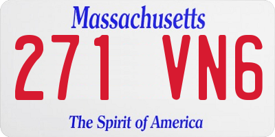 MA license plate 271VN6