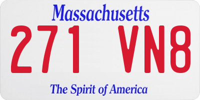 MA license plate 271VN8