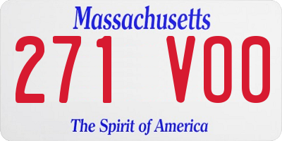 MA license plate 271VO0