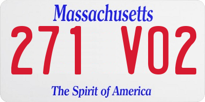 MA license plate 271VO2