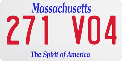MA license plate 271VO4