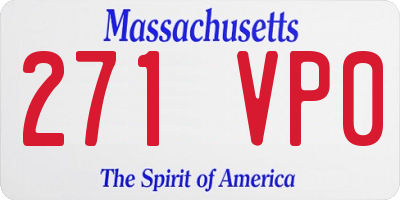 MA license plate 271VP0