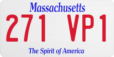 MA license plate 271VP1