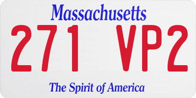 MA license plate 271VP2