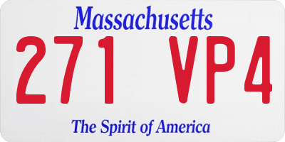 MA license plate 271VP4