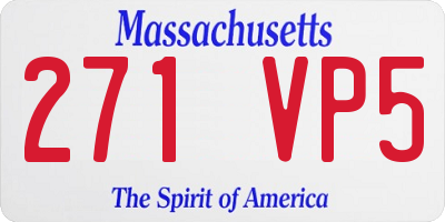 MA license plate 271VP5