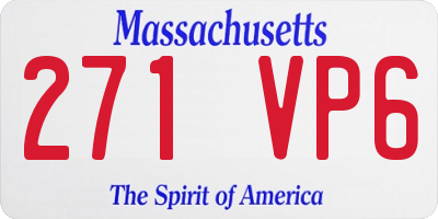 MA license plate 271VP6