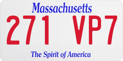 MA license plate 271VP7