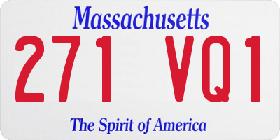 MA license plate 271VQ1