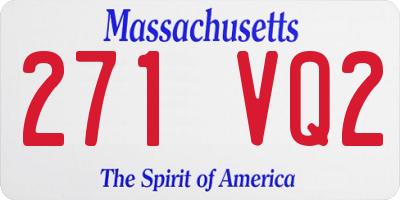 MA license plate 271VQ2