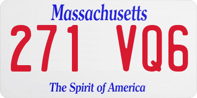 MA license plate 271VQ6