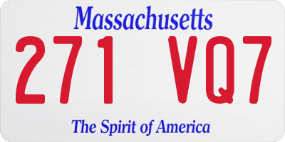 MA license plate 271VQ7