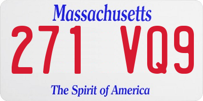 MA license plate 271VQ9