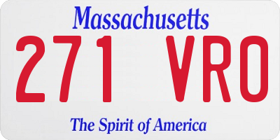 MA license plate 271VR0