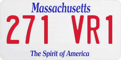 MA license plate 271VR1