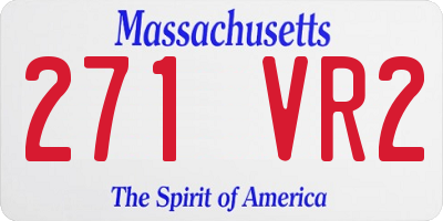 MA license plate 271VR2