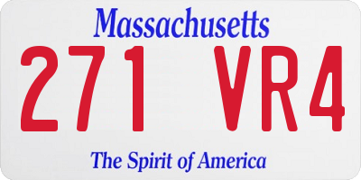 MA license plate 271VR4
