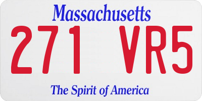 MA license plate 271VR5
