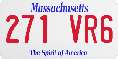 MA license plate 271VR6