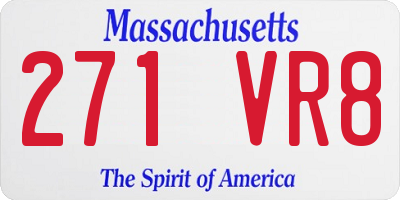 MA license plate 271VR8