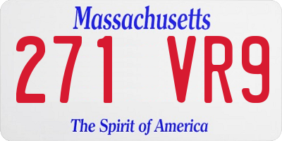MA license plate 271VR9