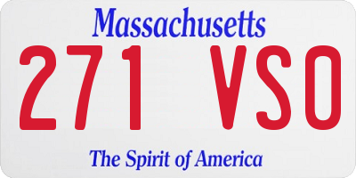 MA license plate 271VS0
