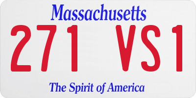 MA license plate 271VS1