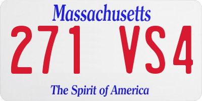 MA license plate 271VS4