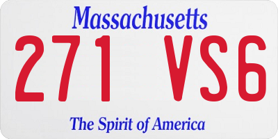 MA license plate 271VS6