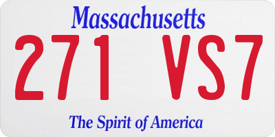 MA license plate 271VS7