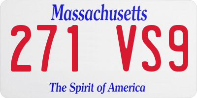 MA license plate 271VS9